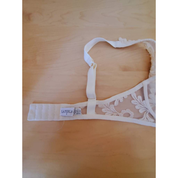 La Perla Ivory Lace Wire Free Balconette Bra Adjustable Strap Italy 34D - Picture 7 of 10